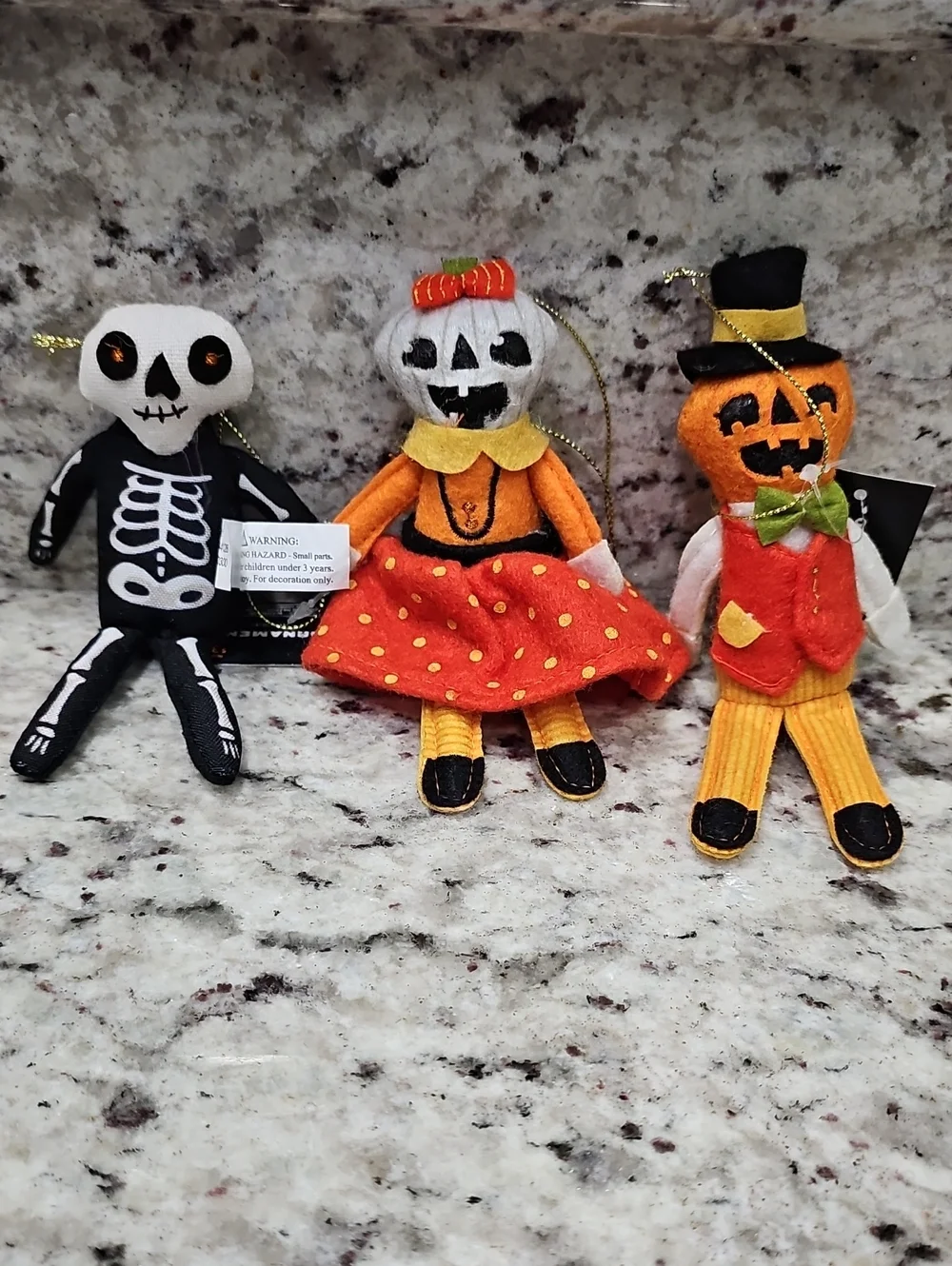 Hyde And Eeek! 2018 Ornaments Mr. & Mrs. Pumpkin And Skeleton